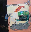 Voir Poisson & GRANNY SMITH - 100x100 - huile sur toile